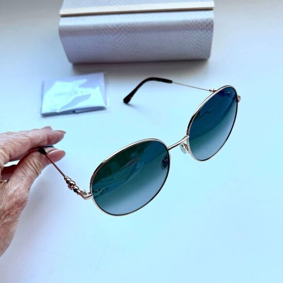 NWT Jimmy Choo Birdie/S sunglasses in gold Havana frame and brown gradient lense main image 10